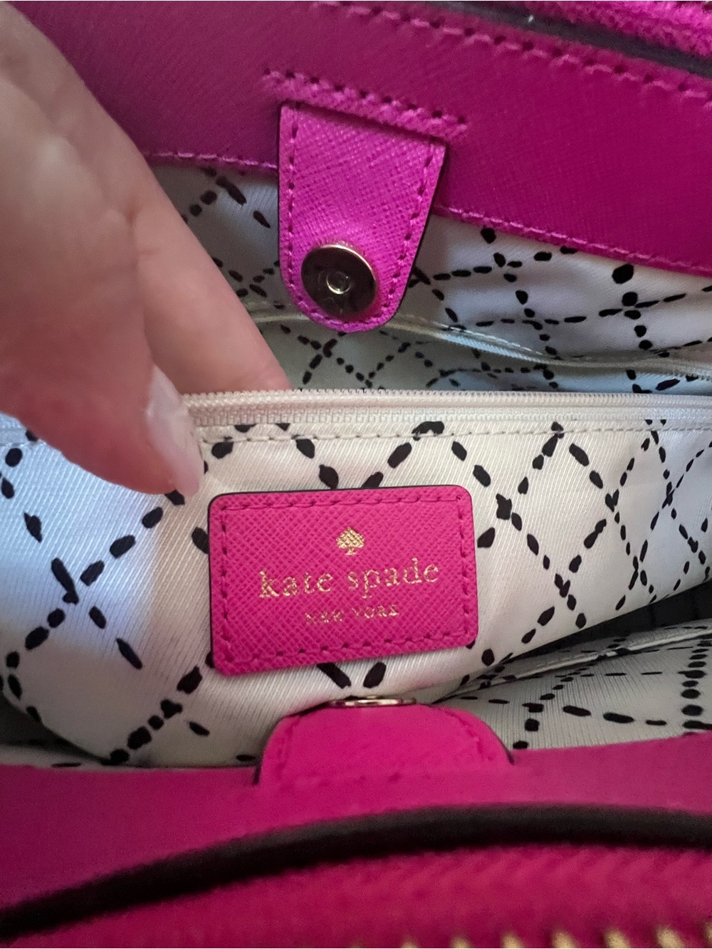 Kate Spade Vibrant Pink Structured Satchel with Removable Strap - Picture 7 of 16
